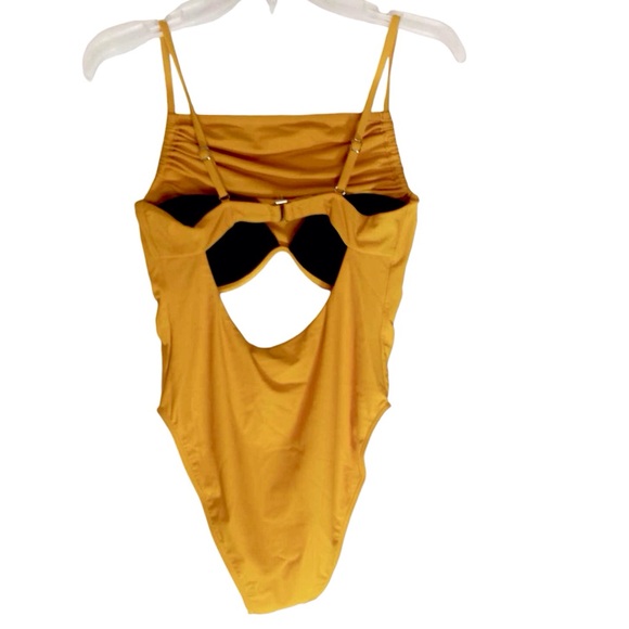 ANDREA IYAMAH Sunshine Yellow Tiaca Underwire Keyhole One Piece Swimsuit Medium - Picture 4 of 9